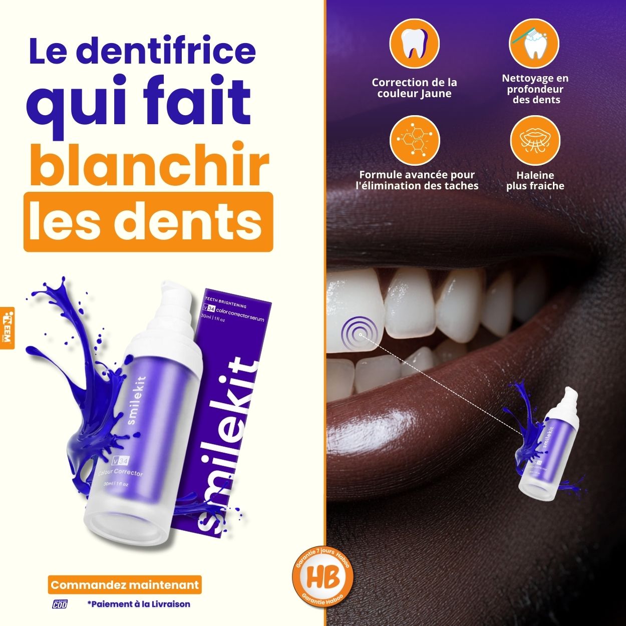 Dentifrice blanchiment dentaire (GAB)