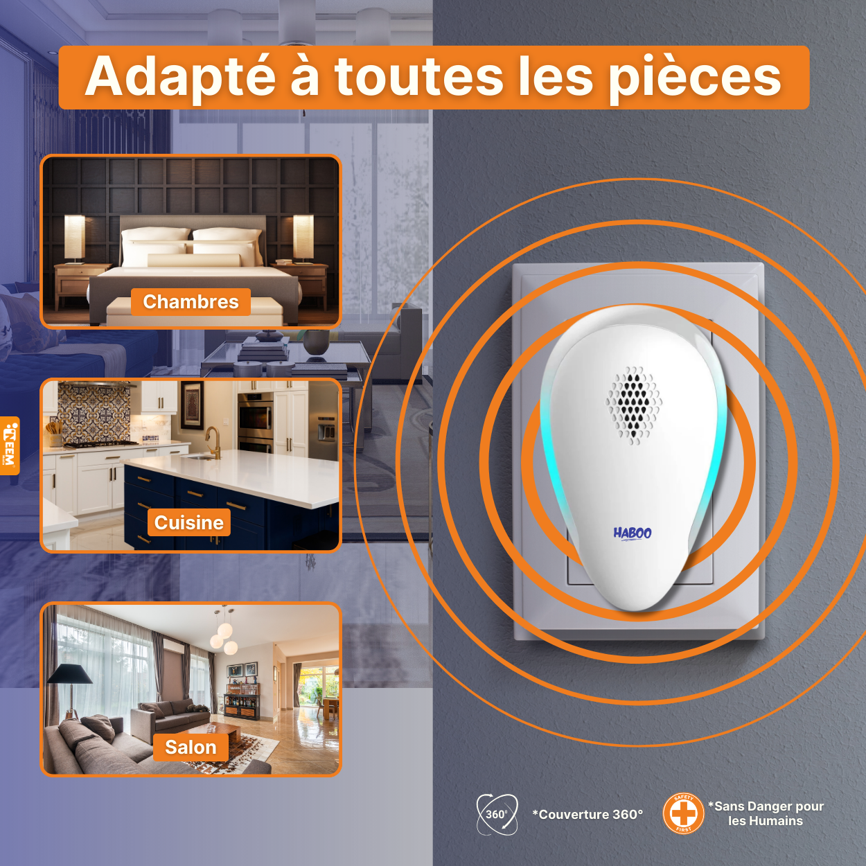 Chasseur d'insectes, Rats & moustiques Ultrasonique