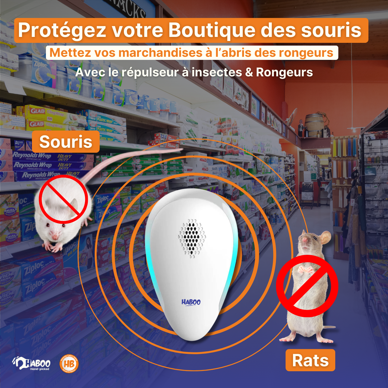 Chasseur d'insectes, Rats & moustiques Ultrasonique