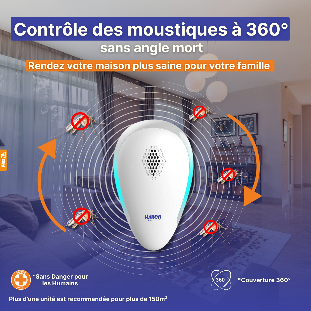 Chasseur d'insectes, Rats & moustiques Ultrasonique