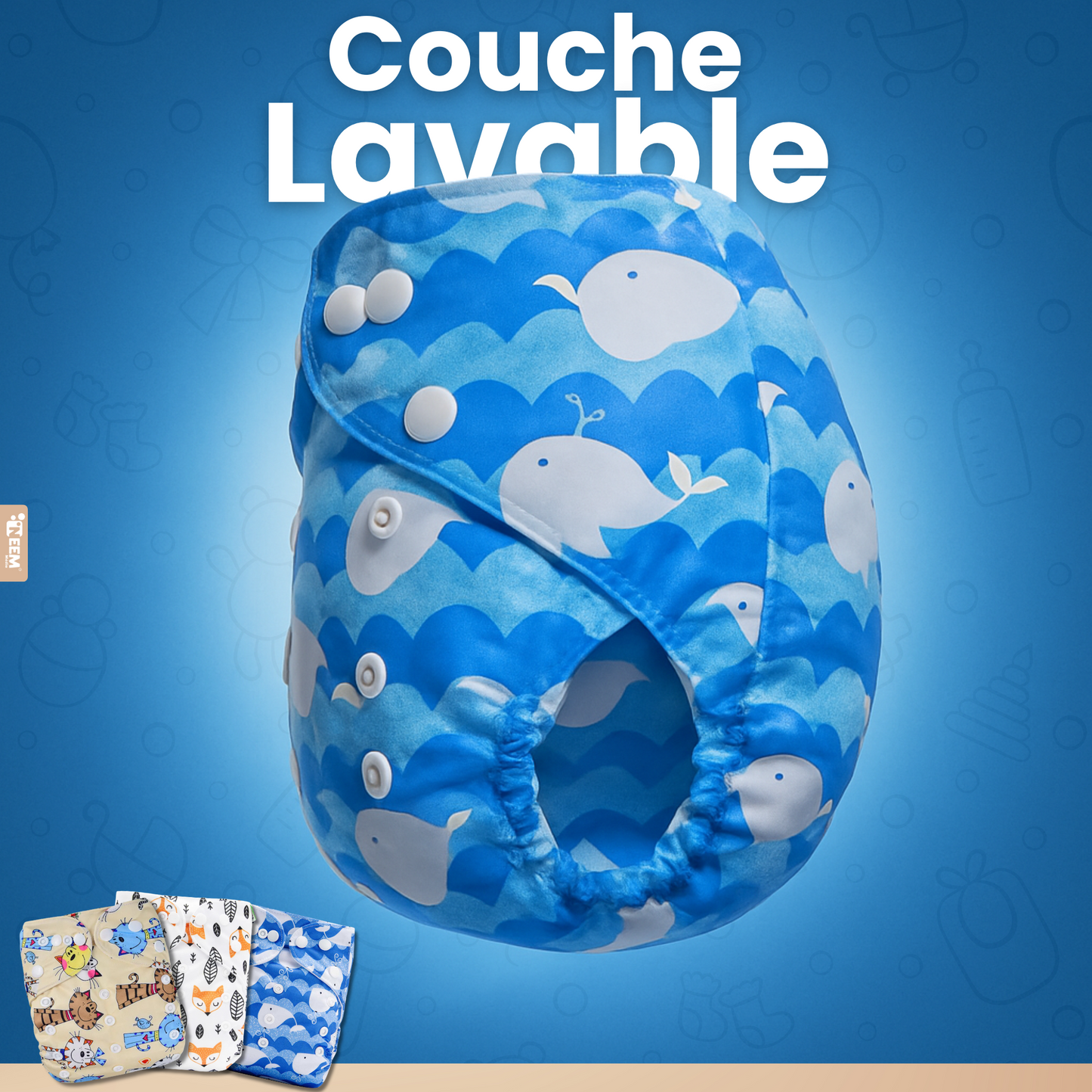 Pack de 3 ou 6 couches lavables